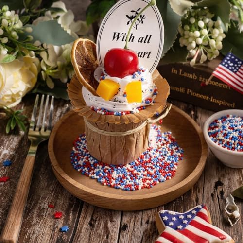 Patriotic Nonpareils Sprinkles - 4.6oz Red White & Blue Pearl Sprinkles for Cake Decorating, Cupcake, Cookie, Donuts, Ice Cream Toppings | 4th of July Sprinkles for Baking, 2mm