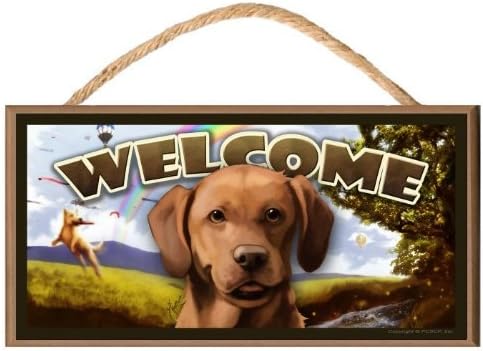 Generic Dog (Man's Best Friend) "A Day in the Park" Wooden Welcome Sign / Plaque featuring the Art of Scott Rogers