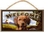 Generic Dog (Man's Best Friend) "A Day in the Park" Wooden Welcome Sign / Plaque featuring the Art of Scott Rogers