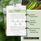 Sow Right Seeds - Tall Utah Celery Seeds for Planting - Non-GMO Heirloom Packet with Instructions to Plant and Grow an Outdoor Home Vegetable Garden - Green Stalk Celeriac for Cooking or Juicing (1)