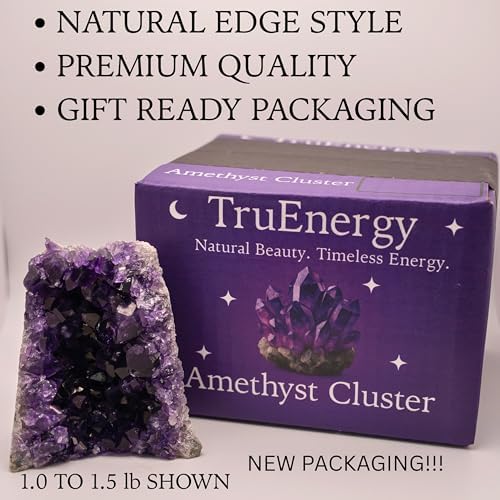 TRUENERGY Natural Amethyst Crystal Cluster – 0.5 To 12 Pounds Dark Purple Grade AAA Raw Quartz Amethysts Stone – Great For Home Decoration, Positive Energy, & Healing Crystals Amatista piedra