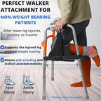 Knee Sling for Walker, Adjustable Cushioned Knee Support for Non Weight Bearing, Alternative to Knee Scooters & Crutches for Surgery Recovery, Walker Accessories for Foot/Ankle Injuries