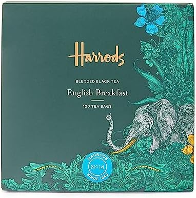 Harrods of London England English Breakfast Tea 100 Tea Bags