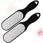 Healeved 2pcs Double Sided Stainless Steel Foot Files for Pedicure Care Exfoliating Scrub Removers for Hard Skin Portable Design Hanging for Softening Feet