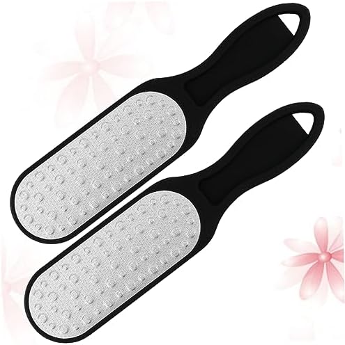 Healeved 2pcs Double Sided Stainless Steel Foot Files for Pedicure Care Exfoliating Scrub Removers for Hard Skin Portable Design Hanging for Softening Feet
