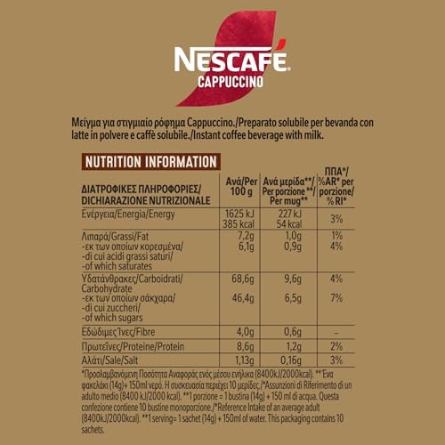 NescafŽ Cappuccino 10 Sticks