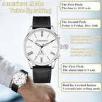 Hearkent Atomic Talking Watches for Visually Impaired, American Accent Voice, Roman Numerals Watch with Leather Band, Speaks Time & Date, Ideal Watch for Elderly & Blind People