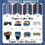 48Pcs Video Game Cupcake Topper | Gaming Game on Controllers Cupcake Picks | Gamer Birthday Anniversary Party