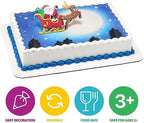 DecoPac Santa in Sleigh Cake Decoration, Christmas Cake Topper, Festive Layon With Santa and Reindeer, 24 Pack