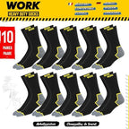 WORK Socks for Men Crew Length Black Socks 6/10 Pairs