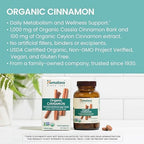 Himalaya Organic Cinnamon, 30 Day Supply - Herbal Glucose Metabolism Support - USDA Organic, Non-GMO, Vegan, Gluten Free, 1100 mg, 60 Tablets