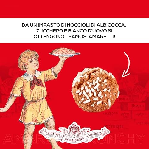 Chiostro di Saronno Amaretti Del Chiostro, Amaretti Di Saronno Crunchy Italian Cookies Cello Bag, 17.6 oz