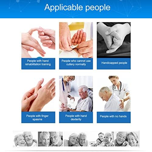 Tyenaza Adaptive Utensils Fork, Easy Grip Stainless Steel Eating Aids Utensils with Adjustable Strap for Disabled Patient Elderly