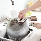 Nano Carborundum Sponge with Handle, 6Pcs Emery Scrubbing Sponge for Pots and Pans, Kitchen Stainless Steel Cleaner, Household Cleaning Tool