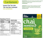 Tea India Chai Moments Cardamom Chai Tea Instant Latte Mix Flavorful Blend Of Premium Black Tea, Cardamom & Natural Ingredients Traditional Indian Tea Individually wrapped 10 Sachets