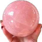 6-7CM/2.36-2.76inch Natural Crystal Ball Rose Quartz Sphere Polished Divination Ball Decorative Sphere Healing Crystals Ball Stone Crafts Home Decor Ornament Gifts(Pink Crystal, 60-70mm)