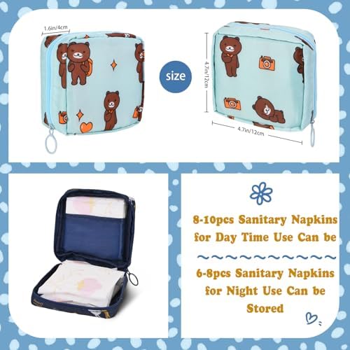 4Pcs Sanitary Napkin Storage Bag, Mini Menstrual Period Bag Period Pouch Waterproof,Tampon Organizer Pouch Tampon Pad Holder for Purse, First Period