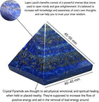 Amazing Gemstone Lapis Lazuli Pyramid Crystal Healing Stones - 2" Great Pyramid Figurine of Natural Stone Pyramid for Meditation, Reiki, Chakra Balancing and Crystal Pyramids Grid