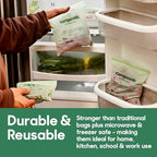 Compostic Home Compostable Resealable Sandwich Bags, Microwave & Freezer Safe, Organic Food Storage Container, 60 Count