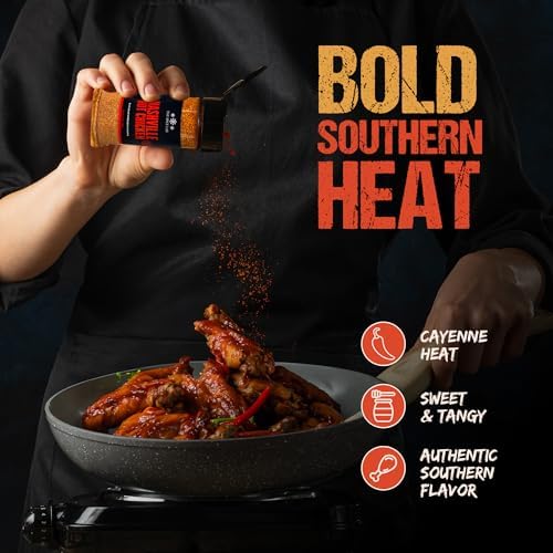 The Spice Lab Nashville Hot Chicken Seasoning - All Purpose Spicy Dry Rub for Chicken Wing Dust Seasoning - Gluten Free & Kosher Southern Flavor – 6.5 oz Shaker – 7106