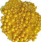 Edible Yellow Sugar Pearls Candy Sprinkles 120G/ 4.23Ounce Baking Cake Sprinkles Cupcake and Cake Topper Cookie Decorations Wedding Party Valentines Halloween Christmas Supplies