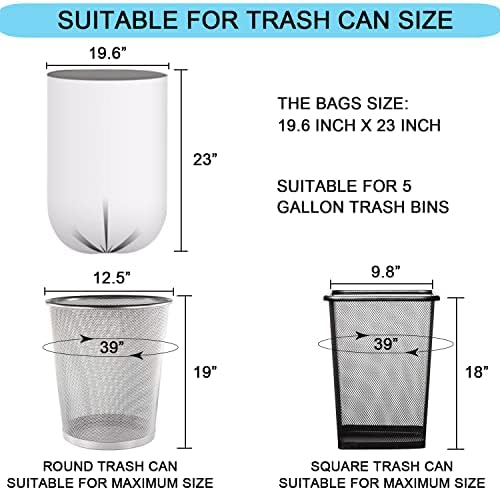5 Gallon Trash Bags - 20 Liter Strong Garbage Bags Small Clear Liners for Office Kitchen Bathroom Home Wastebasket, 105 Count