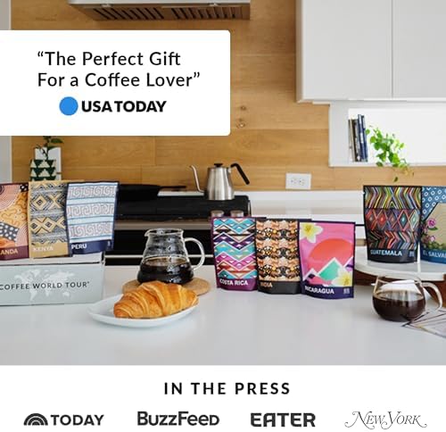 Atlas Coffee Club World of Coffee Discovery Set - Gourmet Coffee Gift Sampler - 8-Pack Variety Box of the World’s Best Single Origin Coffees - Whole Bean