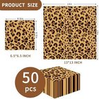 50Pcs Party Napkins Leopard Print Theme Party Paper Napkins Safari Paper Napkins Set Animal Paper Luncheon Napkins Animal Leopard Theme Party Supplies (50)