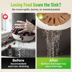 2-in-1 Draining and Preservation Basket,Multifunctional Fruit and Vegetable Washing Bowl with Handle Fruit Strainer Container and Lid for Kitchen Fridge Outdoor Picnic Camping (Brown)