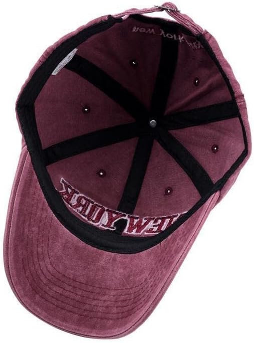 New York Embroidered Baseball Cap - Distressed Washed Dad Hat