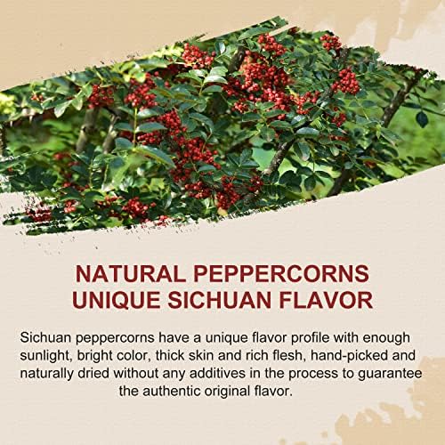 52USA Sichuan Peppercorn, Szechuan Peppercorns(4OZ), Authentic Szechuan Red Peppercorn, Less Seeds, Strong Flavor, Whole Sichuan Red Peppercorns, Tingly Numbness, Key for Mapo Tofu and Sichuan Dishes