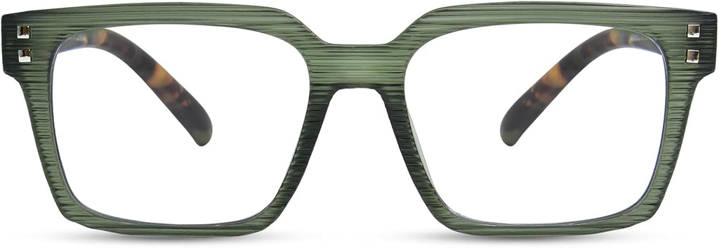 FONHCOO Reading Glasses for Women Men- Blue Light Reading Glasses with Spring Hinge Computer Readers