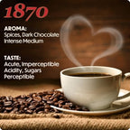 1870 by Caffè Barbera: Hesperia Premium Whole Bean Roasted Coffee, 4 Bean Blend from Indonesia and Brazil, Roasted in Italy by a Single Family over 150 years and 6 Generations (since 1870), 2.2lb / 1kg