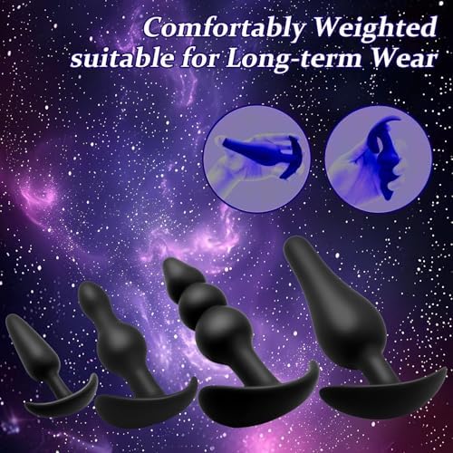Silicone Anal Plug Set 5 PCS Training Kit Butt Plug Anus from Beginners to Advanced Player for Comfortable Long-Term Wear, Sex Toys for Couples