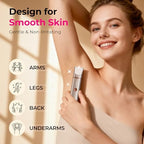 Bikini Trimmer for Women with Dual Head - IPX7 Waterproof & Painless Eletctric Razors for Public Hair - Eletric Shaver for Underarm Leg Body (Gold)