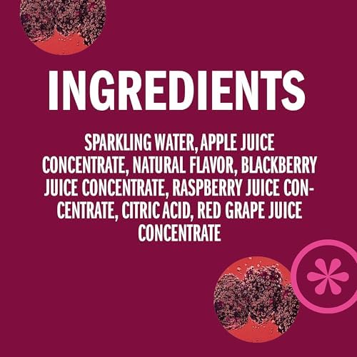 IZZE Sparkling Water Juice Beverage Blend, Blackberry, No Sugar Added, 8.4 FL OZ, 24 Cans