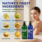 Tea Tree Body Wash with Mint & Shower Gel with Vitamin E for Jock Itch, Eczema, Ringworm, Body Odor, Body Wash Women & Men with Added Body Oils,LARGE 20.2 FL Oz Bottle (Tea Tree Mint, Pack of 2)
