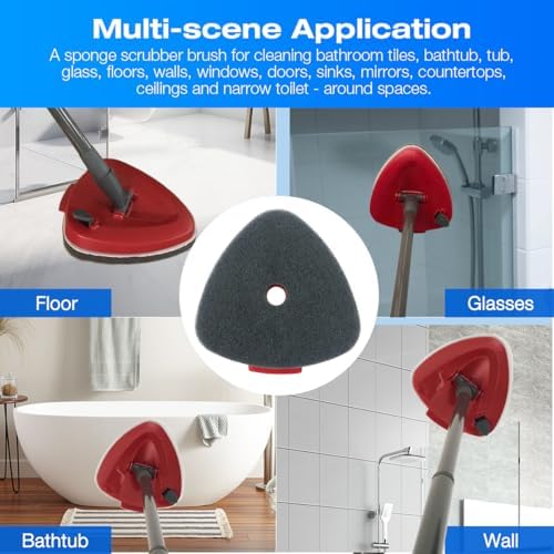 2 Pack OCeda Sponge Brush for Vileda Turbo EasyWring Floor Mop Scrubbing Brush Cleaning Brush for Bathroom and Kitchen Tiles