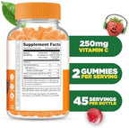 Lifeable Kids Vitamin C Gummies | 250mg | Great Tasting VIT C | Vegan GMO-Free Vitamin C Chewable | for Immune Support | 90 Gummies