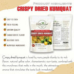 CRISPY DRIED KUMQUAT 2.47 oz (70g) VIETFARMFOOD: Freeze-dried, no sugar added, naturally sour. Nutritious, pure, and crunchy. Great for snacking, toppings, desserts or healthy gifting
