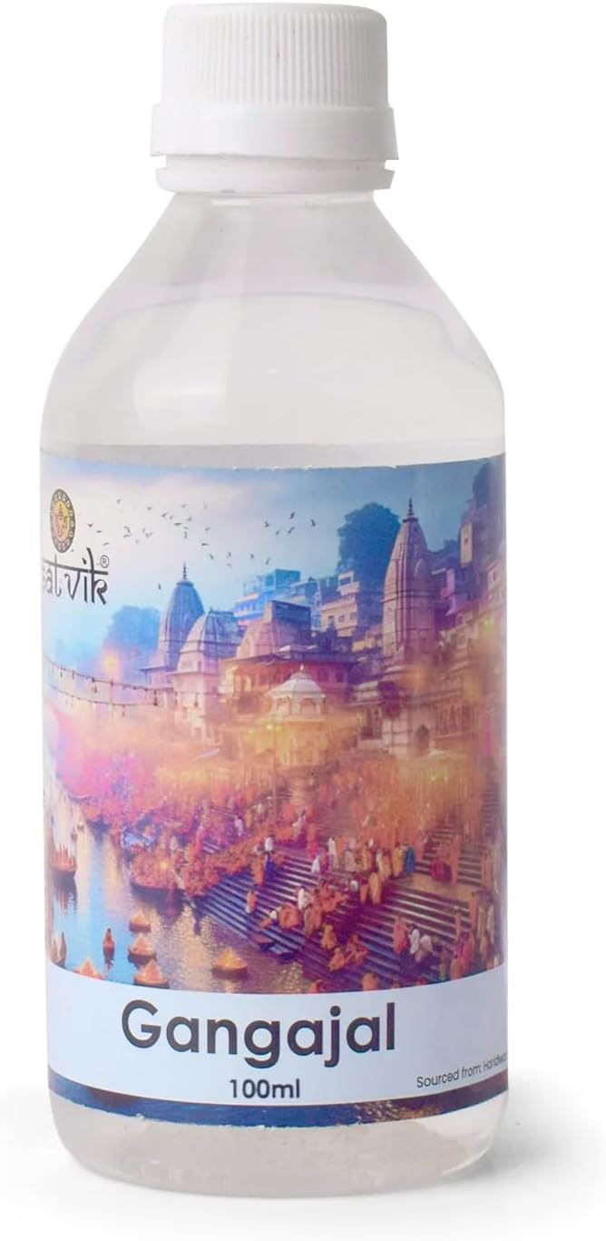 Satvik 100 ml Pure And Natural Unfiltered Holy GangaJal Water, Sudh Ganga Jal Water From Haridwar for Pooja, Vastu, Purity for Home And Office (100 ML, GANGA JAL)