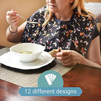 12 Pack Adult Bibs with Crumb Catcher - Waterproof and Reusable Clothing Protectors for Elderly, Seniors and Disabled