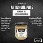 CASA SICILIA Artichoke Patè Spread, 180 gr, Product of Sicily, Italy (Pack of 1)
