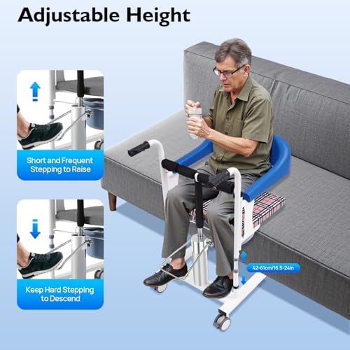 Hydraulic Patient Lift - Portable Transfer Wheelchair for Elderly Care | Ideal for Home, Nursing Homes & Hospitals | Safe & Convenient Mobility Aid
