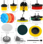 30 Piece Drill Brush Attachments Set, Scrub Pads & Sponge & Wire Brush for Drill, Power Scrubber Brush with Extend Long Attachment, Drill Scrubber Brush Kit for Bathroom, Floor, Car, Grout