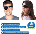 2 Pcs Eye Patches for Adults and Kids,3D Adjustable Eyepatch for Right or Left Eye,One Eye Cover for Lazy Eye,Pirate Costume(Black)