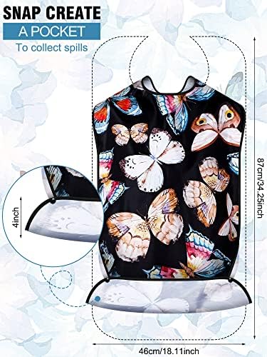 Eurzom 6 Pack Adult Bibs for Elderly Women Men, Reusable Adult Bibs for Eating with Optional Crumb Catcher Clothing Protector