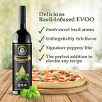 M.G. PAPPAS High Polyphenol Rich Basil Infused Olive Oil - Extra Virgin Olive Oil - Over 500mg/kg - Cold Pressed & Unfiltered - High Hydroxytyrosol Greek Olive Oil - Award Winning