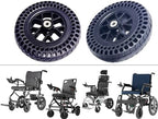 8-inch honeycomb wheels, 8"*1.8"Solid explosion-proof front wheel, Wheelchair Front Casters, for Electric and Manual Wheelchair and Transport Chairs, Replacement Parts, Black, 1Pr