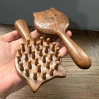 Hair Comb Handheld Wooden Comb Cute Kitty Design for Daily Use Sandalwood Anti-Static Scalp Massage